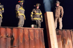 Moose Lake Fire District ice rescue team in action at night