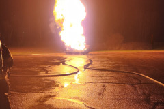 Large flame erupting during propane burn training November 2025