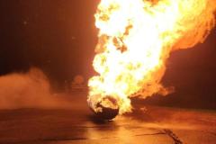 Spherical object engulfed in flames — propane emergency training 2023