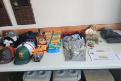Overhead view of work table — golf scramble fundraiser 2023