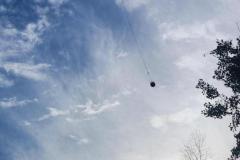 Blue sky with small aircraft — County Road 11 wildland fire 2023