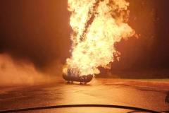 Vehicle engulfed in intense flames — propane emergency training 2023